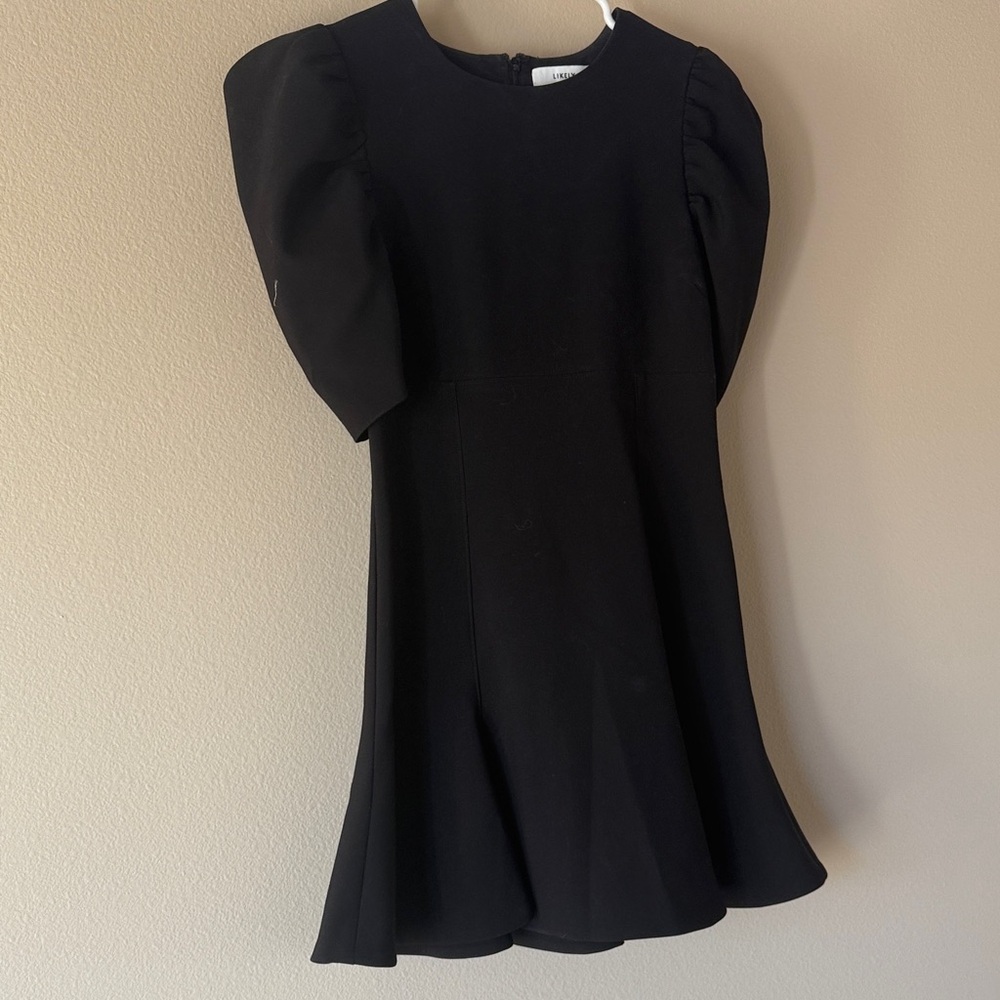 Likely Black Dress with Puff Sleeves